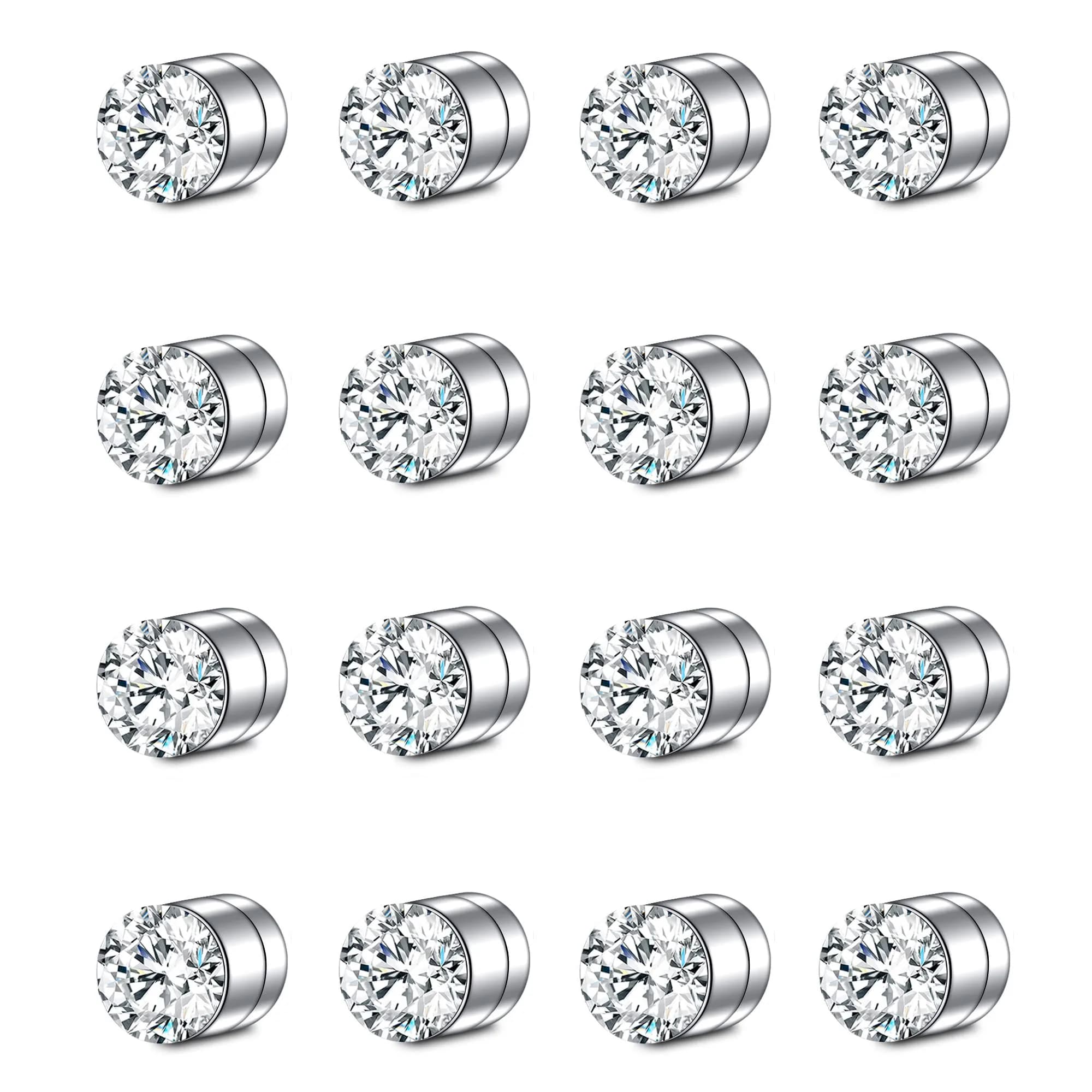 MODRSA Magnetic Nose Studs & Rings 3mm (8 Pairs) | Non-Piercing Faux Jewelry - main product image