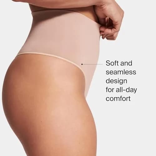SPANXshape ExtraOrdinary Thong in Toasted Oatmeal XS | Comfortable Support & Seamless Fit thumbnail 4