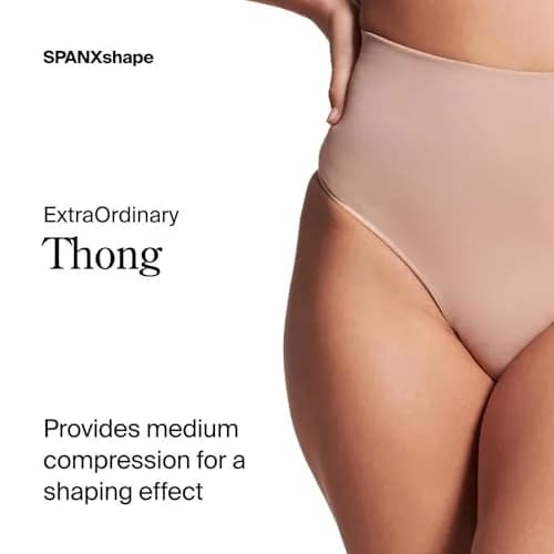 SPANXshape ExtraOrdinary Thong in Toasted Oatmeal XS | Comfortable Support & Seamless Fit thumbnail 3