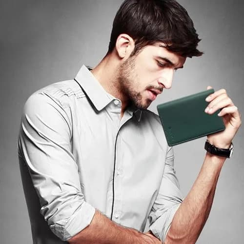 BAPHITY Genuine Leather RFID Blocking Passport Holder Wallet with Zipper | Green thumbnail 6