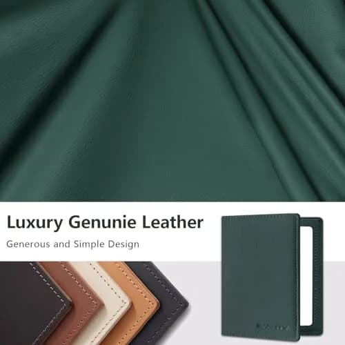 BAPHITY Genuine Leather RFID Blocking Passport Holder Wallet with Zipper | Green thumbnail 2