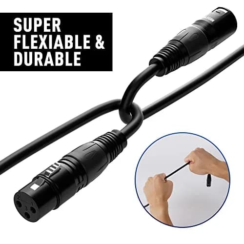 Elecan XLR Microphone Cable 50 Feet | Heavy Duty Balanced Shielded Mic Cord for Stage & Studio thumbnail 4