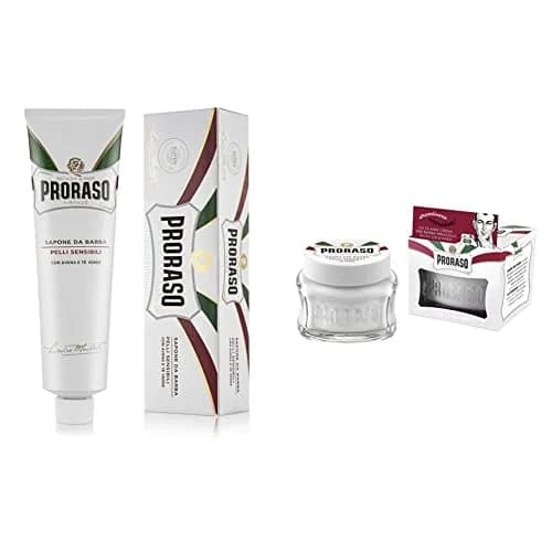 Proraso Sensitive Shaving Cream & Pre-Shave Conditioning Cream for Men | Soothing Oatmeal & Green Tea Formula thumbnail 1