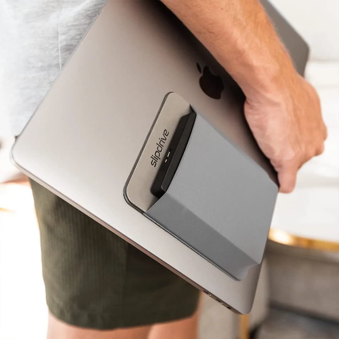 Slipdrive Gray Portable Hard Drive Sleeve for Laptops | 13.97cm x 11.43cm (5.5" x 4.5") Stick-On Case - view 5