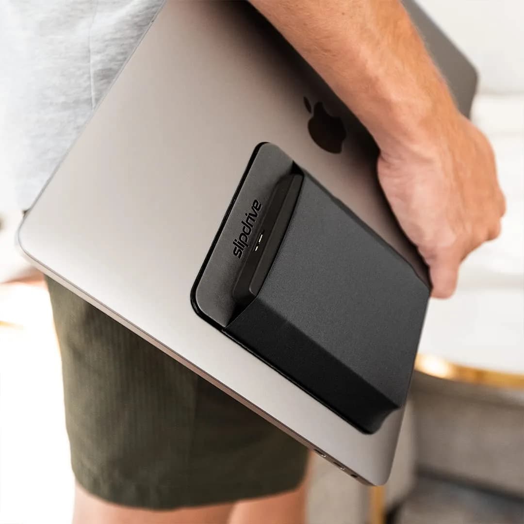 Slipdrive Black Portable Hard Drive Sleeve for Laptops | Stick-on External HDD Case 12.7cm x 10.16cm - view 5