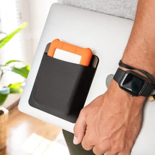 Slipdrive Black Portable Hard Drive Sleeve for Laptops | Stick-on External HDD Case 12.7cm x 10.16cm thumbnail 6