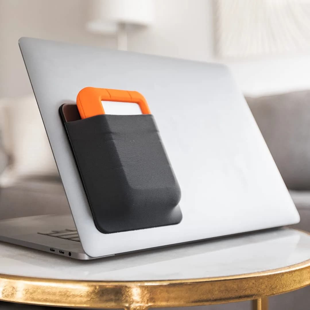 Slipdrive Black Portable Hard Drive Sleeve for Laptops | Stick-on External HDD Case 12.7cm x 10.16cm - view 7