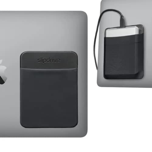 Slipdrive Black Portable Hard Drive Sleeve for Laptops | Stick-on External HDD Case 12.7cm x 10.16cm thumbnail 1