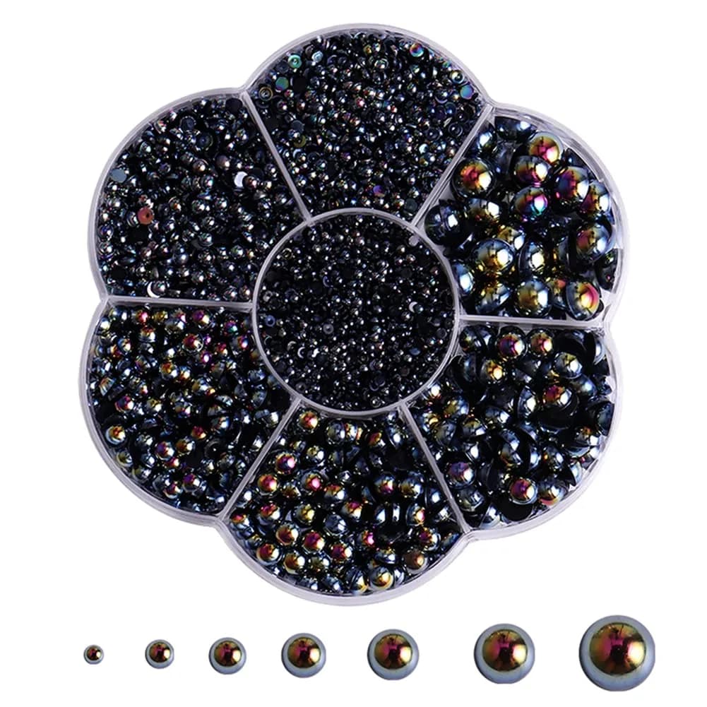 BLAAROOM Half Pearls for Crafts 2mm-10mm | Flatback DIY Nail Art & Jewelry (70-120 chars)