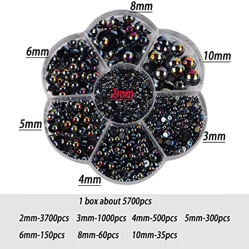BLAAROOM Half Pearls for Crafts 2mm-10mm | Flatback DIY Nail Art & Jewelry (70-120 chars) thumbnail 2