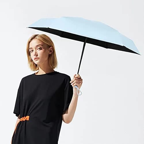 ESUFEIR Mini Sun Umbrella for Purse with Case, Skyblue 14 cm (5.5 in) | UPF 50+ UV Protection thumbnail 7