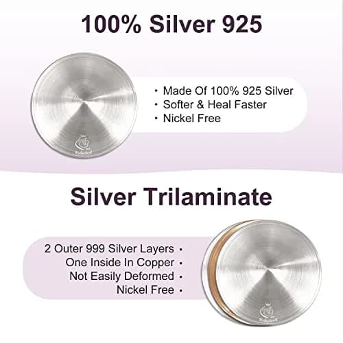 Boboduck Silver Nipple Shields for Nursing Newborn - Large Size | Pure Silver, Soothes Sore Nipples, 2-8 Day Delivery thumbnail 5