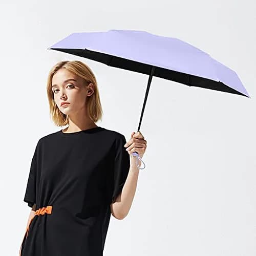 ESUFEIR Mini Sun Umbrella for Purse with Case, Purple | UPF 50+ UV Protection, 35" Canopy thumbnail 7