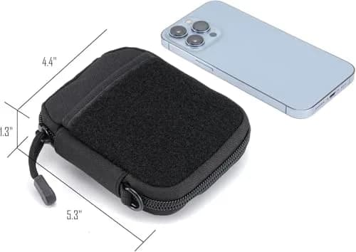 sayram SP1 EDC Pouch Small Nylon Utility Organizer for Men | 8 Pockets, Patches Area, D-Ring, Lightweight (Black) thumbnail 4