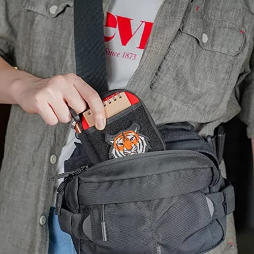 sayram SP1 EDC Pouch Small Nylon Utility Organizer for Men | 8 Pockets, Patches Area, D-Ring, Lightweight (Black) thumbnail 7