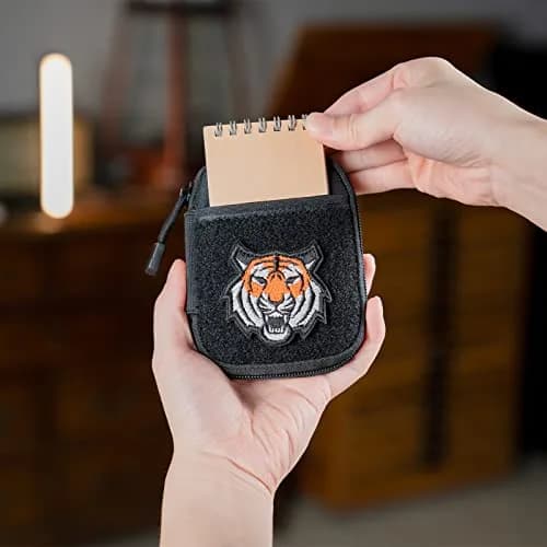 sayram SP1 EDC Pouch Small Nylon Utility Organizer for Men | 8 Pockets, Patches Area, D-Ring, Lightweight (Black) thumbnail 2