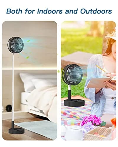 AICase Folding Portable Telescopic Fan 94cm-100cm (3.7"-39.3") | USB Desk Fan with 7200mAh Battery & Remote thumbnail 6