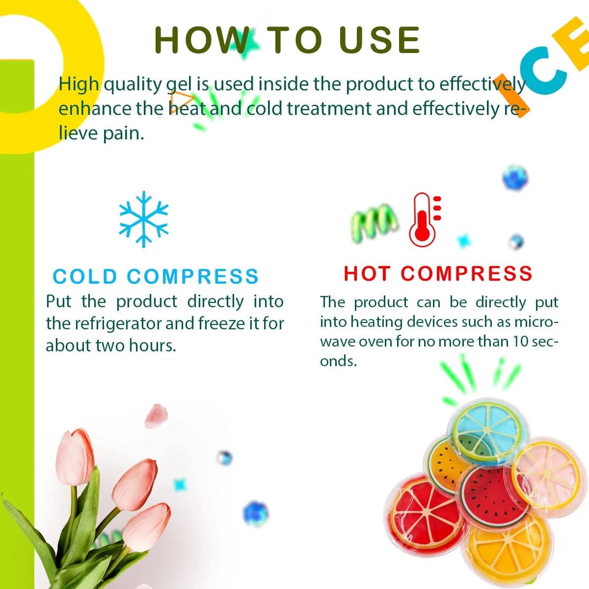 Couleurs Kids Ice Pack Gel Cooling Pad 2-Pack (14.4cm x 16cm x 1.3cm) | Reusable Hot & Cold Therapy for Children - view 5