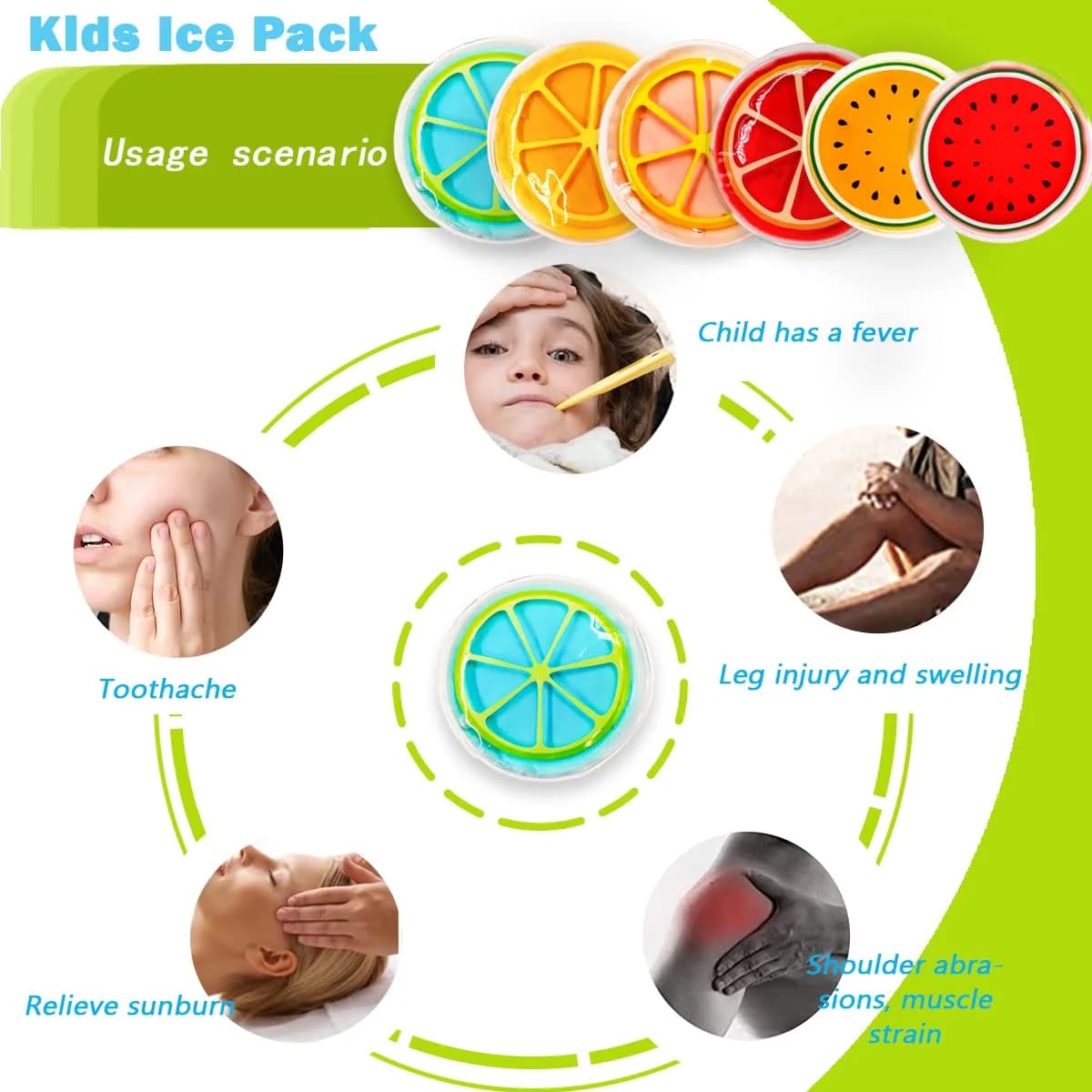 Couleurs Kids Ice Pack Gel Cooling Pad 2-Pack (14.4cm x 16cm x 1.3cm) | Reusable Hot & Cold Therapy for Children - view 3