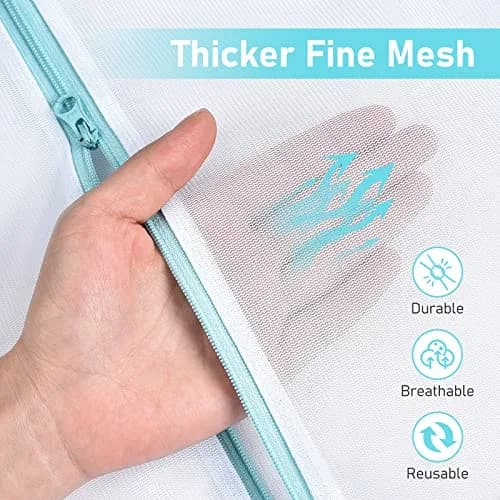 OTraki Large Mesh Laundry Bag 70x90cm (28x35 inch) | Zippered Delicates Net for Machine Washing thumbnail 4