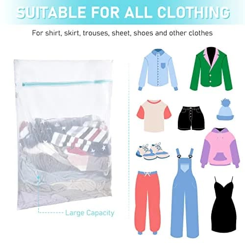 OTraki Large Mesh Laundry Bag 70x90cm (28x35 inch) | Zippered Delicates Net for Machine Washing thumbnail 6