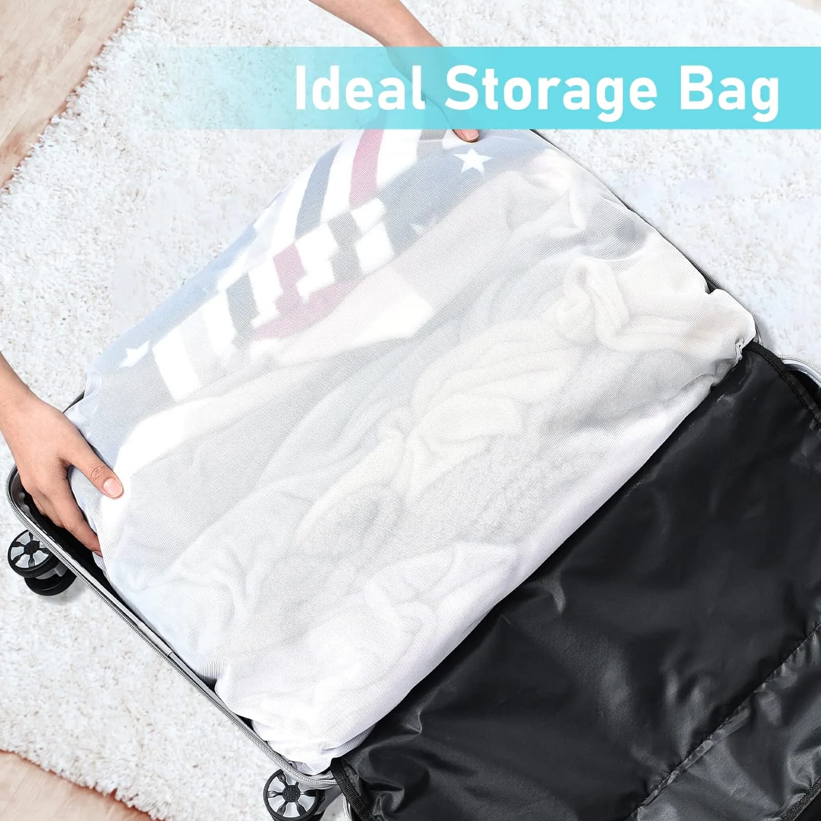 OTraki Large Mesh Laundry Bag 70x90cm (28x35 inch) | Zippered Delicates Net for Machine Washing - view 7