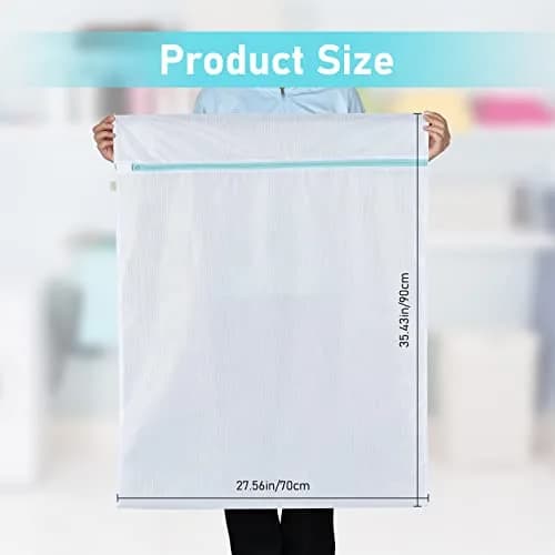 OTraki Large Mesh Laundry Bag 70x90cm (28x35 inch) | Zippered Delicates Net for Machine Washing thumbnail 2
