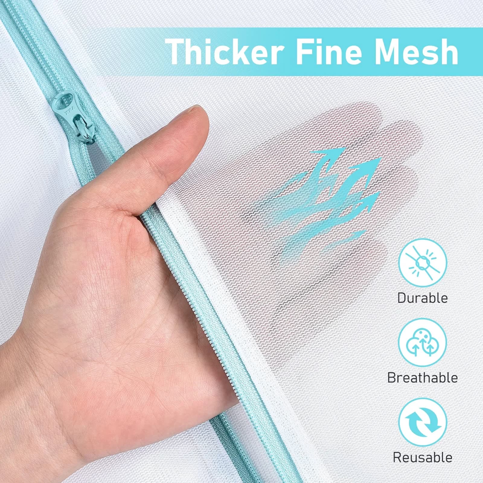 OTraki Large Mesh Laundry Bag 70x90cm (28x35 inch) | Zippered Delicates Net for Machine Washing - view 4