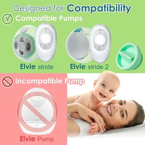 NENESUPPLY Duckbill Valves for Elvie Stride Pump Parts - 4pc Green Silicone | BPA-Free, Medical Grade thumbnail 2