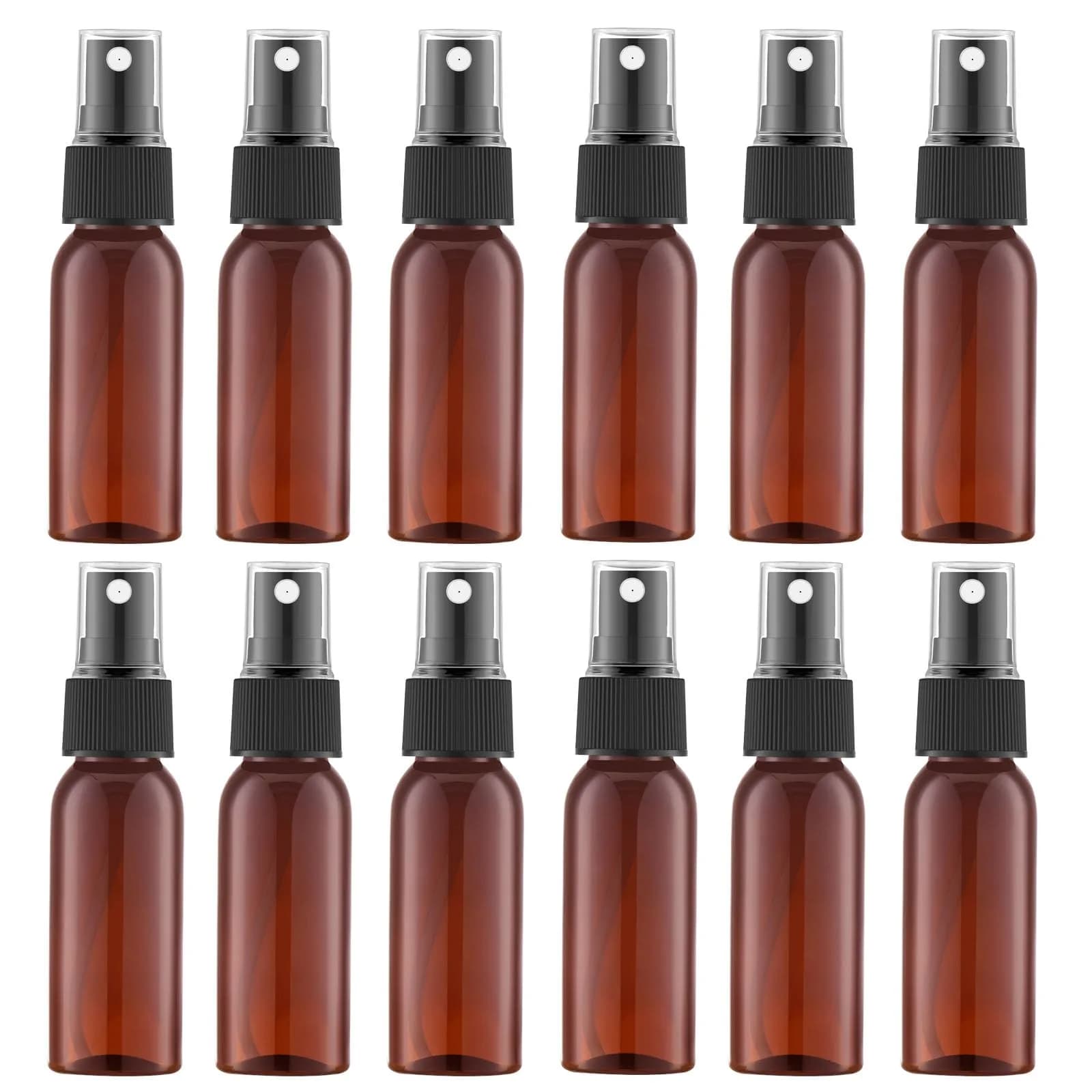 Lil Ray Amber Plastic Spray Bottle 30ml (1 Oz) | 12-Pack Travel Size Fine Mist Sprayer - main product image
