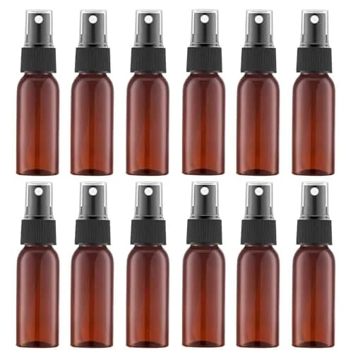 Lil Ray Amber Plastic Spray Bottle 30ml (1 Oz) | 12-Pack Travel Size Fine Mist Sprayer thumbnail 1