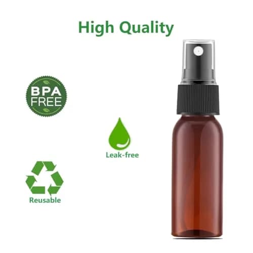 Lil Ray Amber Plastic Spray Bottle 30ml (1 Oz) | 12-Pack Travel Size Fine Mist Sprayer thumbnail 2