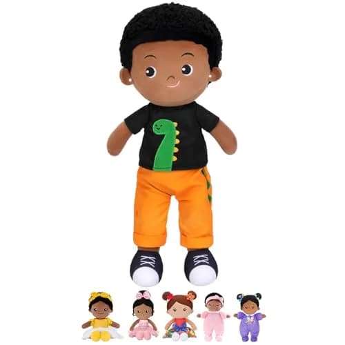 OUOZZZ Soft Black Baby Doll 12.6 Inch (32 cm) | Dinosaur Snuggle Buddy thumbnail 1