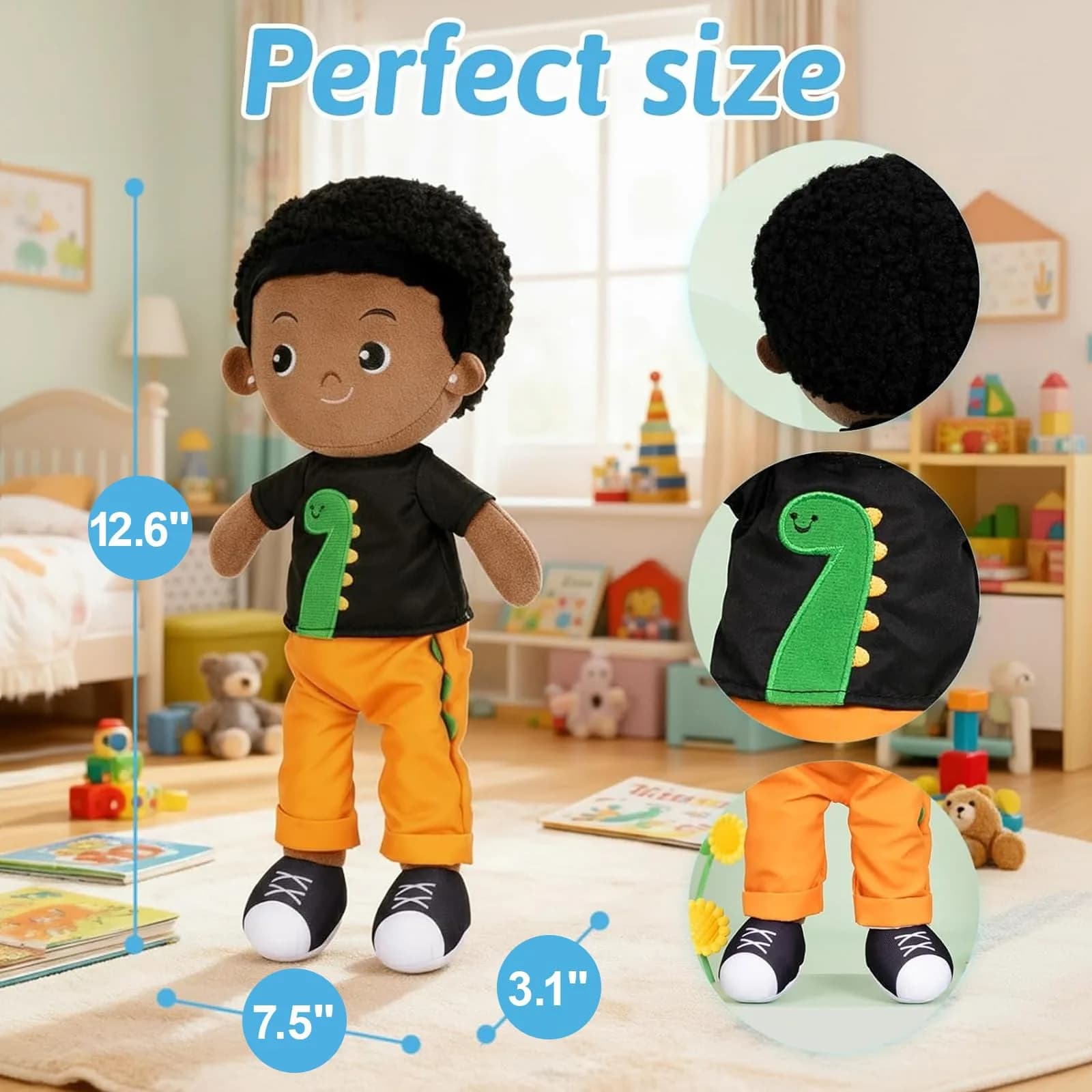 OUOZZZ D-aiden01 Dinosaur Baby Doll 33cm (13 Inch) | Safe & Soft Plush Toy for Toddlers - view 3