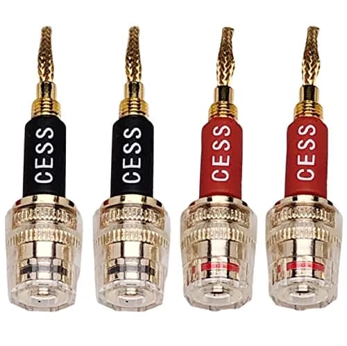 CNCESS Braided Pin Banana Plug to 4mm Female Banana Jack | Secure Speaker Wire Connection thumbnail 4