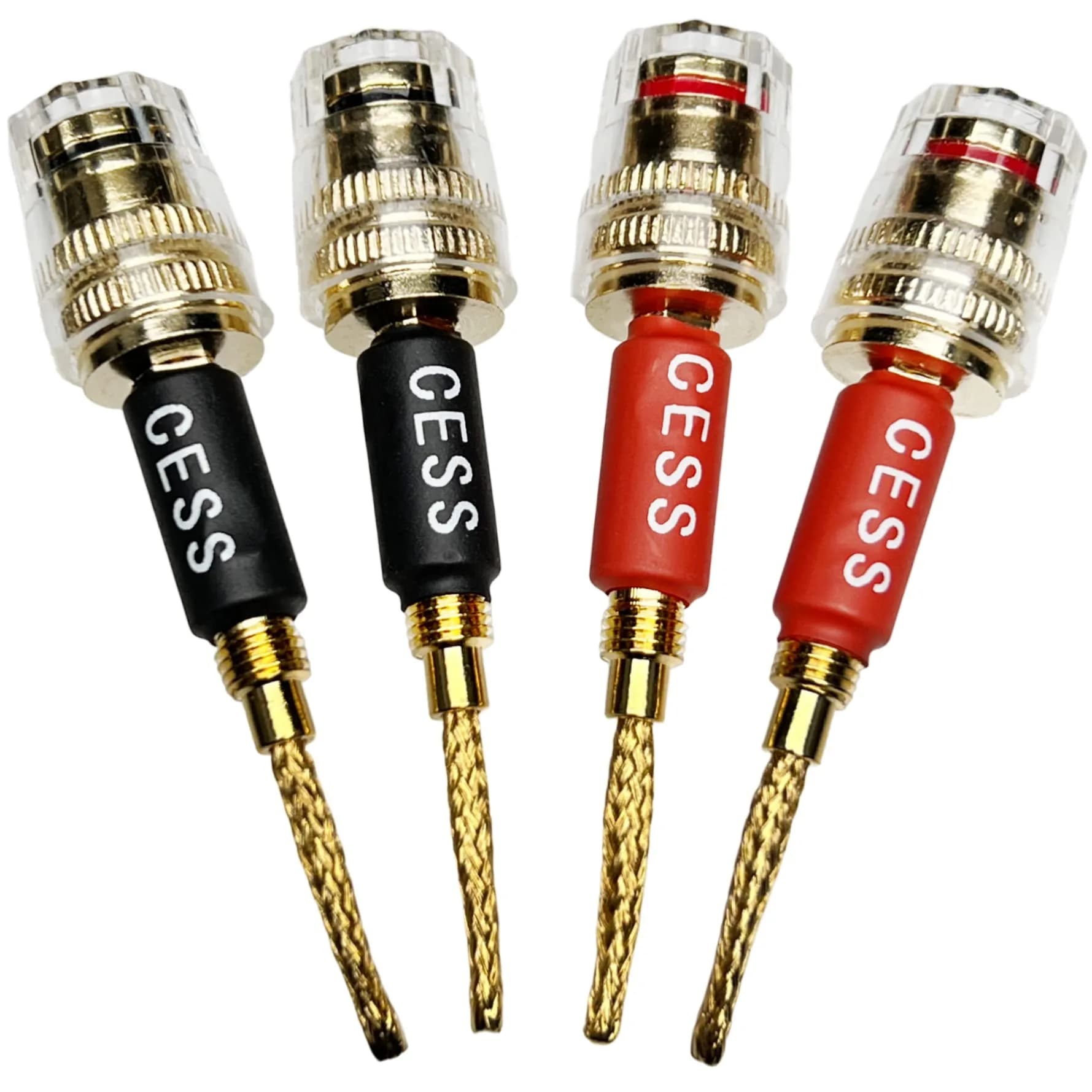 CNCESS Braided Pin Banana Plug to 4mm Female Banana Jack | Secure Speaker Wire Connection - main product image