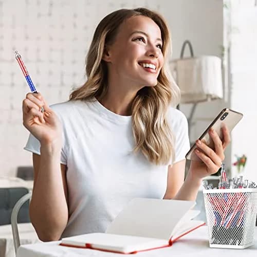 Tenare Patriotic American Flag Ballpoint Pen 128 Pack | Smooth Writing, 1.0mm Point, Red White Blue thumbnail 7