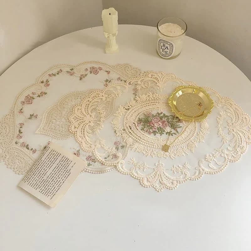 Fiygor Retro Lace Placemats 2-Pack 30x40 cm (12x16 inches) | Handmade French Crochet Doilies for Dining Tables thumbnail 5