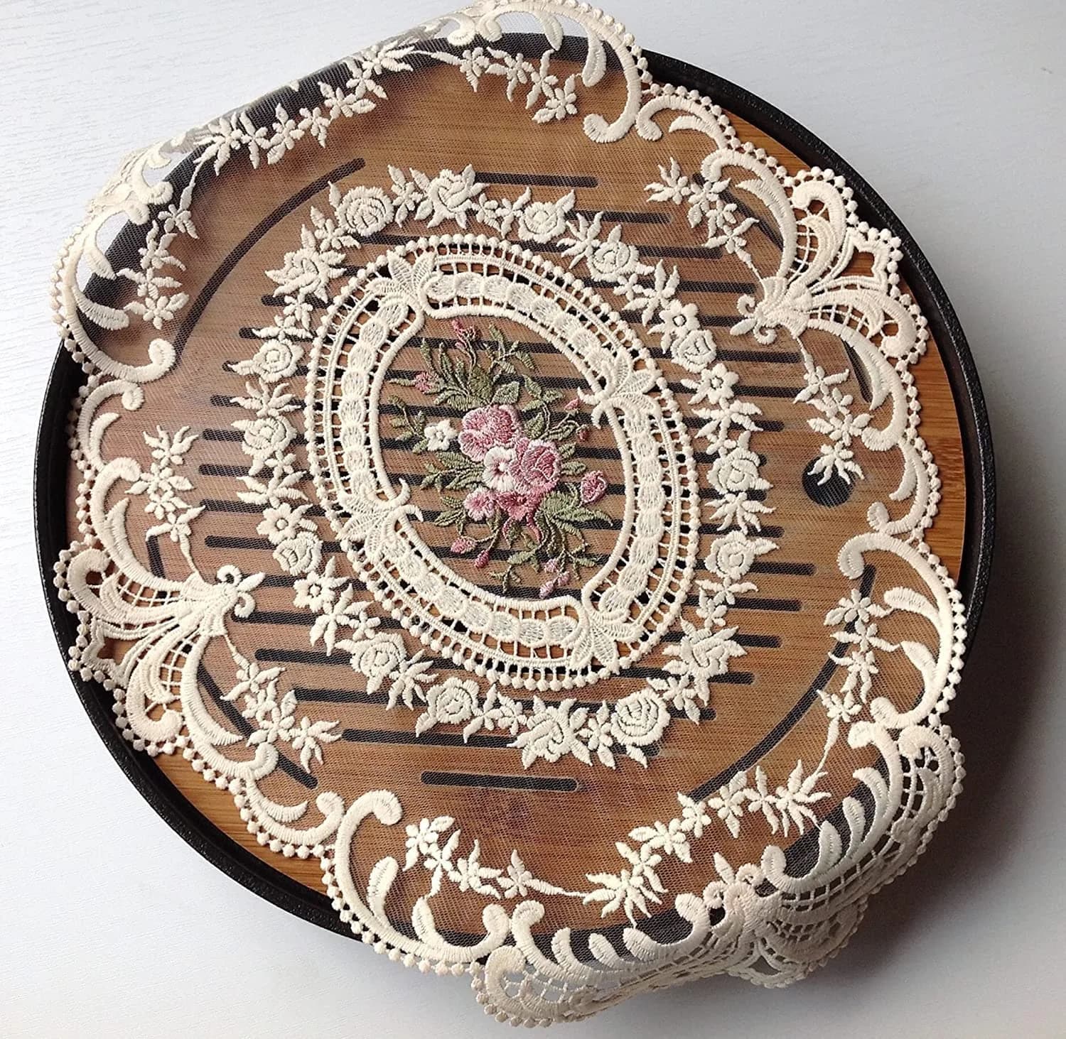 Fiygor Retro Lace Placemats 2-Pack 30x40 cm (12x16 inches) | Handmade French Crochet Doilies for Dining Tables - view 3