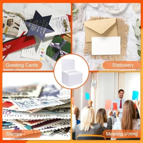 GRAWUN 3 Pack Cardboard Ballot Box with Slot | White Glossy Suggestion Boxes for Office & School Use thumbnail 5