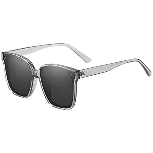 Dollger Oversized Square Sunglasses for Women Men Trendy Polarized UV Protection Large Shades Grey thumbnail 1