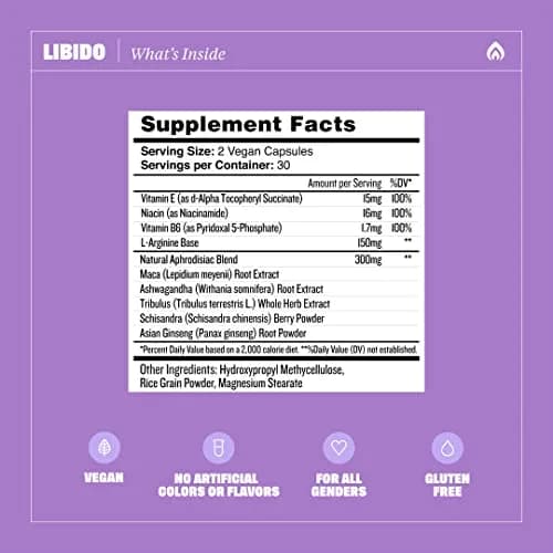 Health By Habit Libido Blend 2 Pack (60 Capsules) | Natural Aphrodisiac with Maca & Ashwagandha thumbnail 2