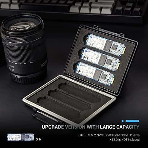 JJC 6-Slot M.2 SSD Storage Case for 6x 2280/2260/2242/2230 NVMe Drives | Water-Resistant & Shockproof thumbnail 6