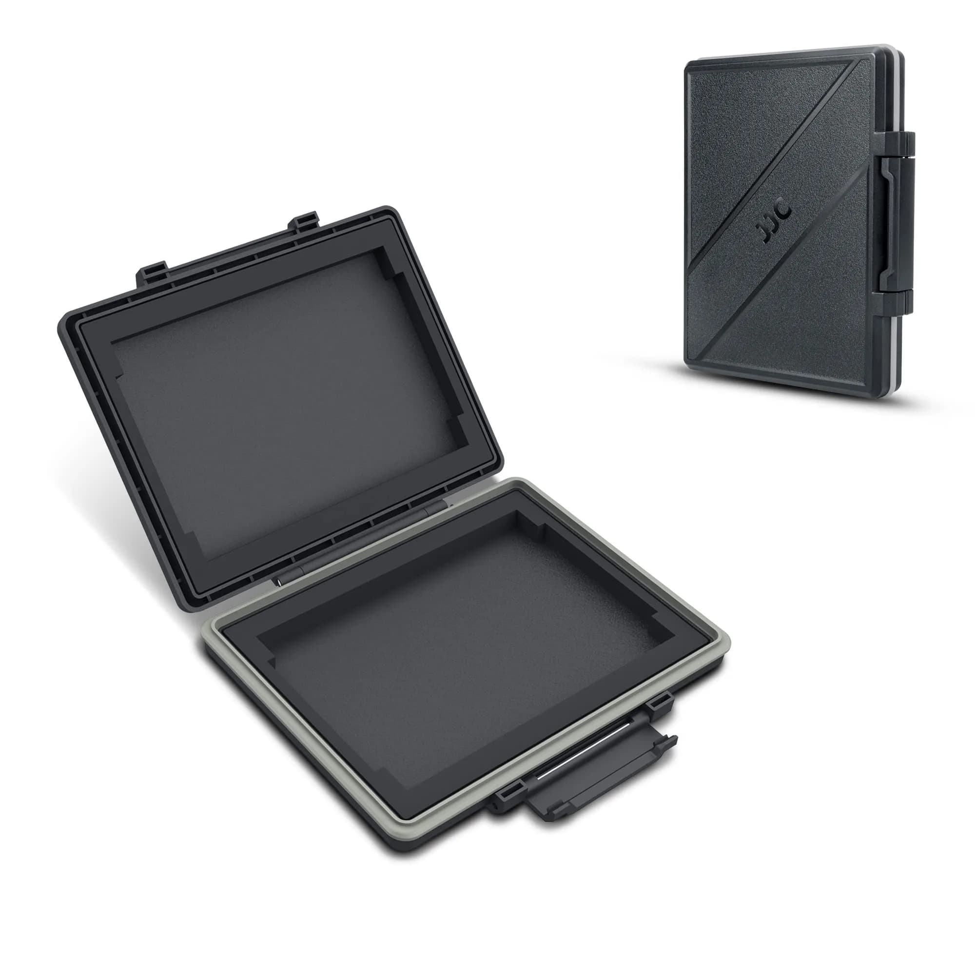 JJC 2-Slot 2.5 inch SSD Hard Drive Case | Water-Resistant & Shockproof Storage Box — 2 Slots for 2.5 inch SSD