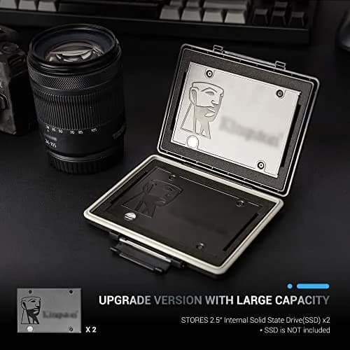 JJC 2-Slot 2.5 inch SSD Hard Drive Case | Water-Resistant & Shockproof Storage Box thumbnail 4