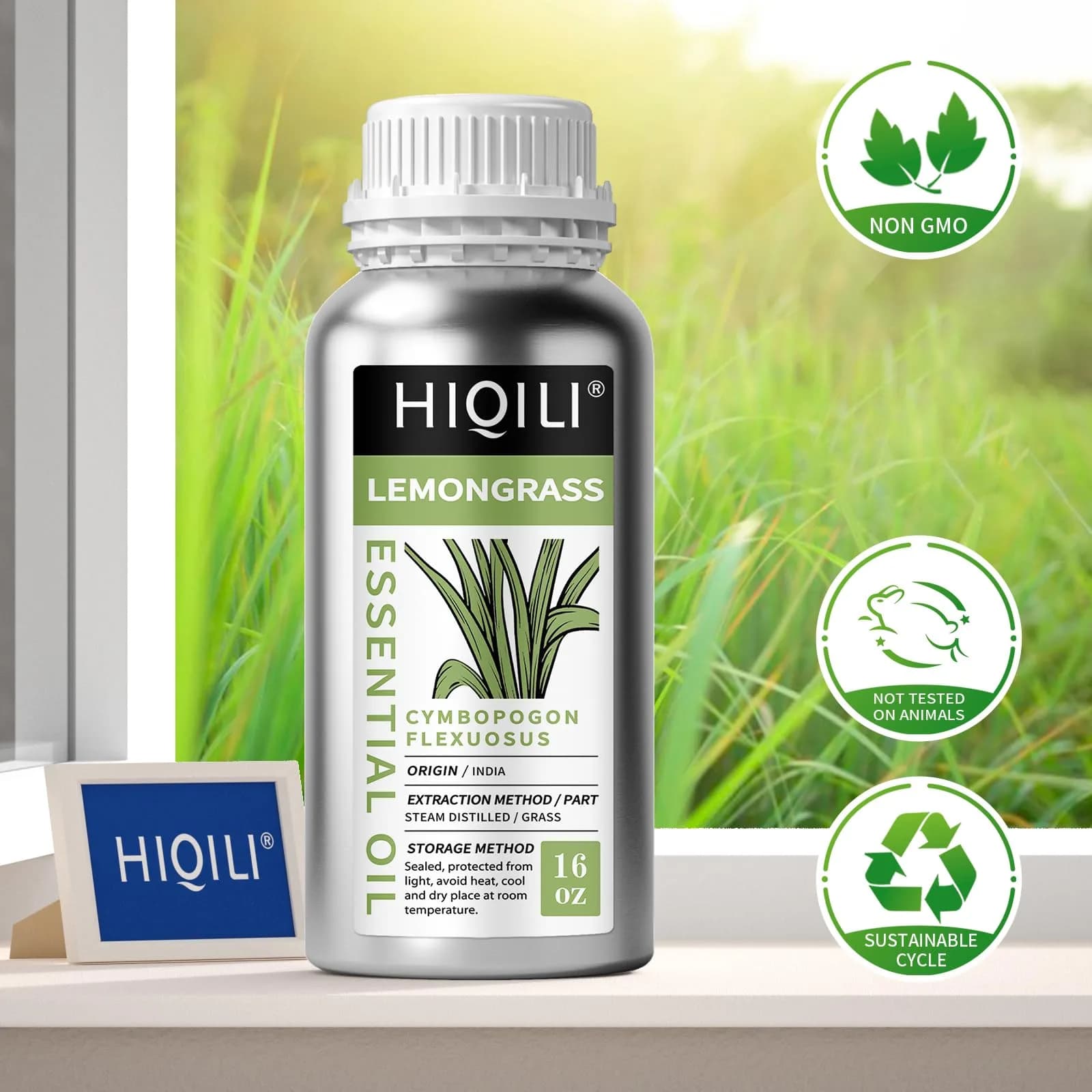 HIQILI Lemongrass Essential Oil, 475ml (16 Fl Oz) | Pure Citrus Aroma for Diffusers & DIY - view 9