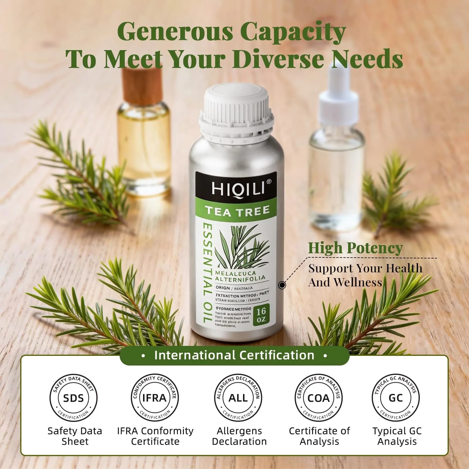 HIQILI Tea Tree Oil 16 Fl Oz (473 ml) | Pure Steam-Distilled for Skin, Hair, DIY & Home - view 7