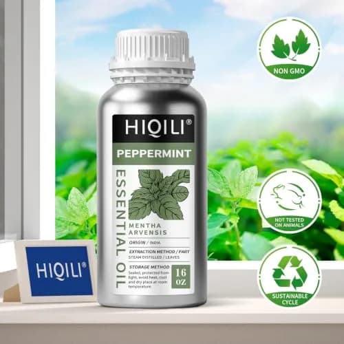 HIQILI Peppermint Essential Oil 473ml (16 Fl Oz) | USA-Sourced for Air Freshening, DIY & Aromatherapy thumbnail 6