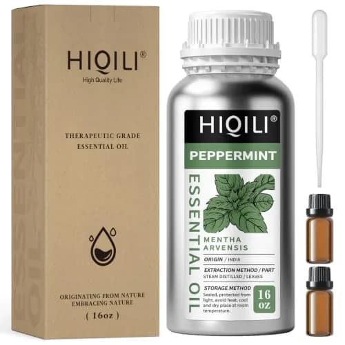 HIQILI Peppermint Essential Oil 473ml (16 Fl Oz) | USA-Sourced for Air Freshening, DIY & Aromatherapy thumbnail 1