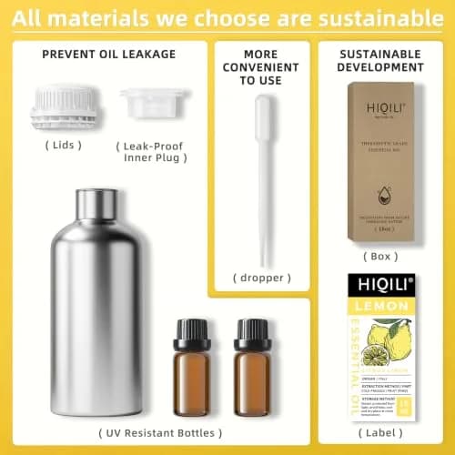 HIQILI Lemon Essential Oil 473ml (16 Fl Oz) | Fresh Citrus Aroma for Cleaning & Aromatherapy thumbnail 6